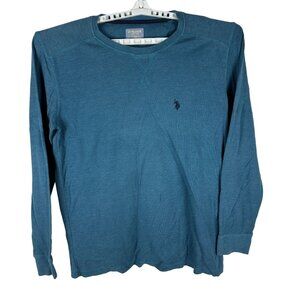 U.S. Polo Assn. Men's X-Large Teal Long Sleeve Crew Neck Shirt Cotton/Polyester